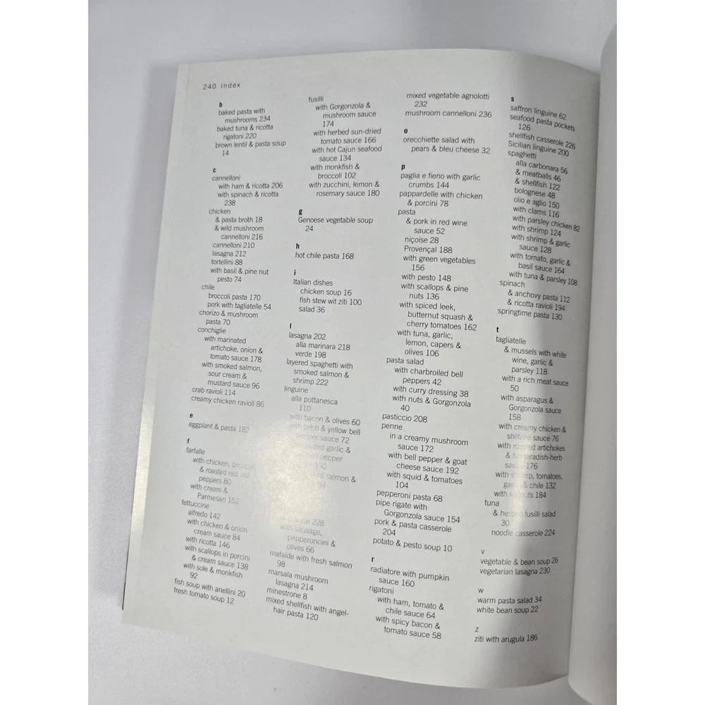 Perfect Pasta Cookbook Parragon Publishing 100+ Essential Recipes Hardcover 2007